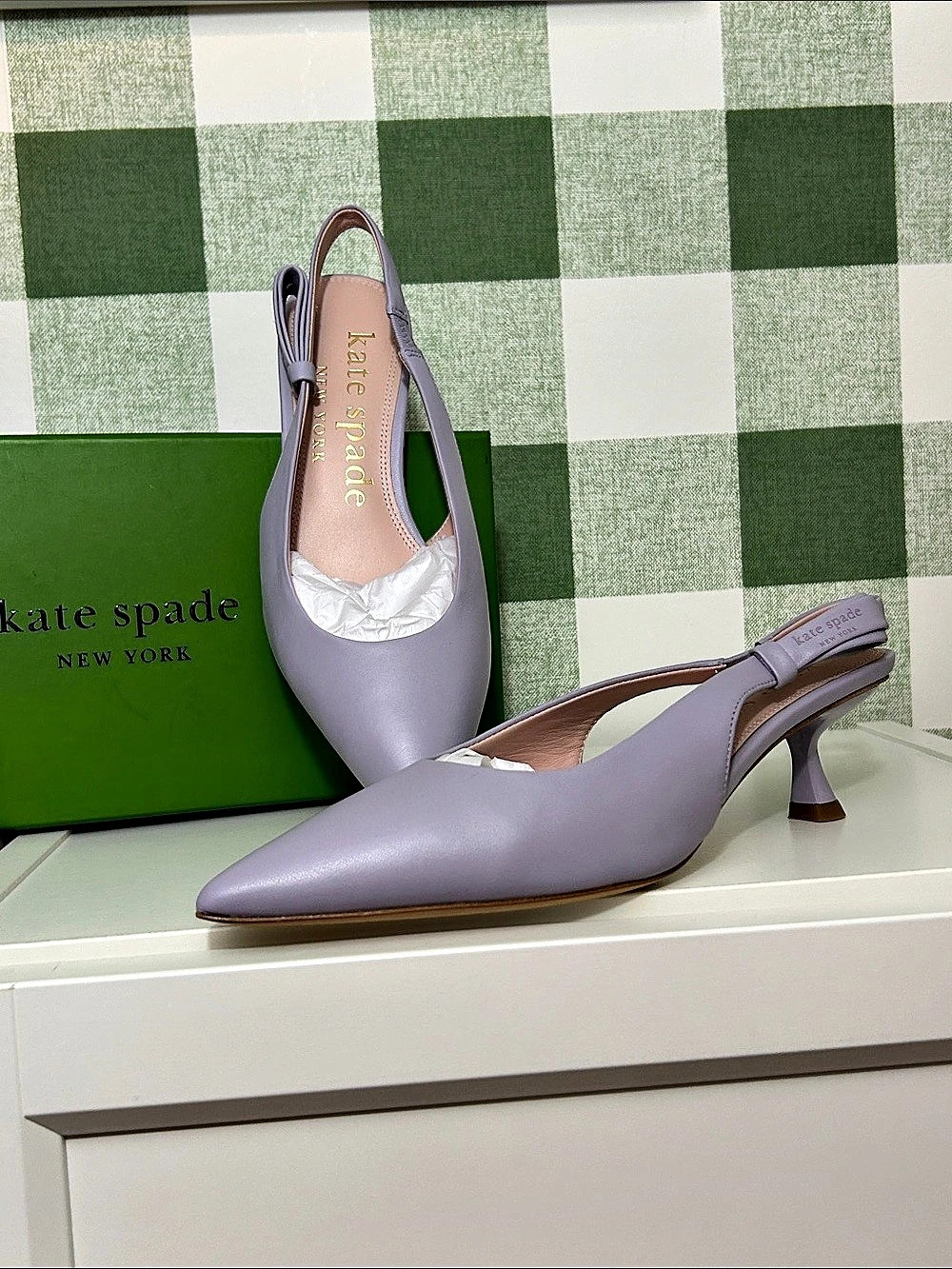 Kate Spade Riley Leather Slingback Heels in Purple US 6.5 B
